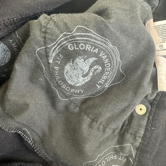 Y2K Gloria Vanderbilt Corduroy Pant Jeans Sz 14 Black Straight Leg High Rise - Picture 10 of 16